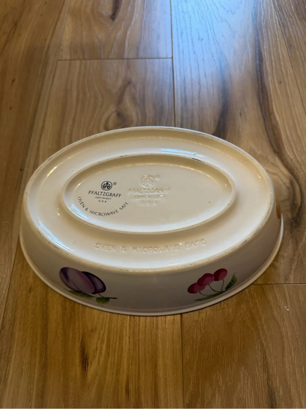Pfaltzgraff Naturewood Oval Baker Baking Dish Fruit Stoneware 10” USA